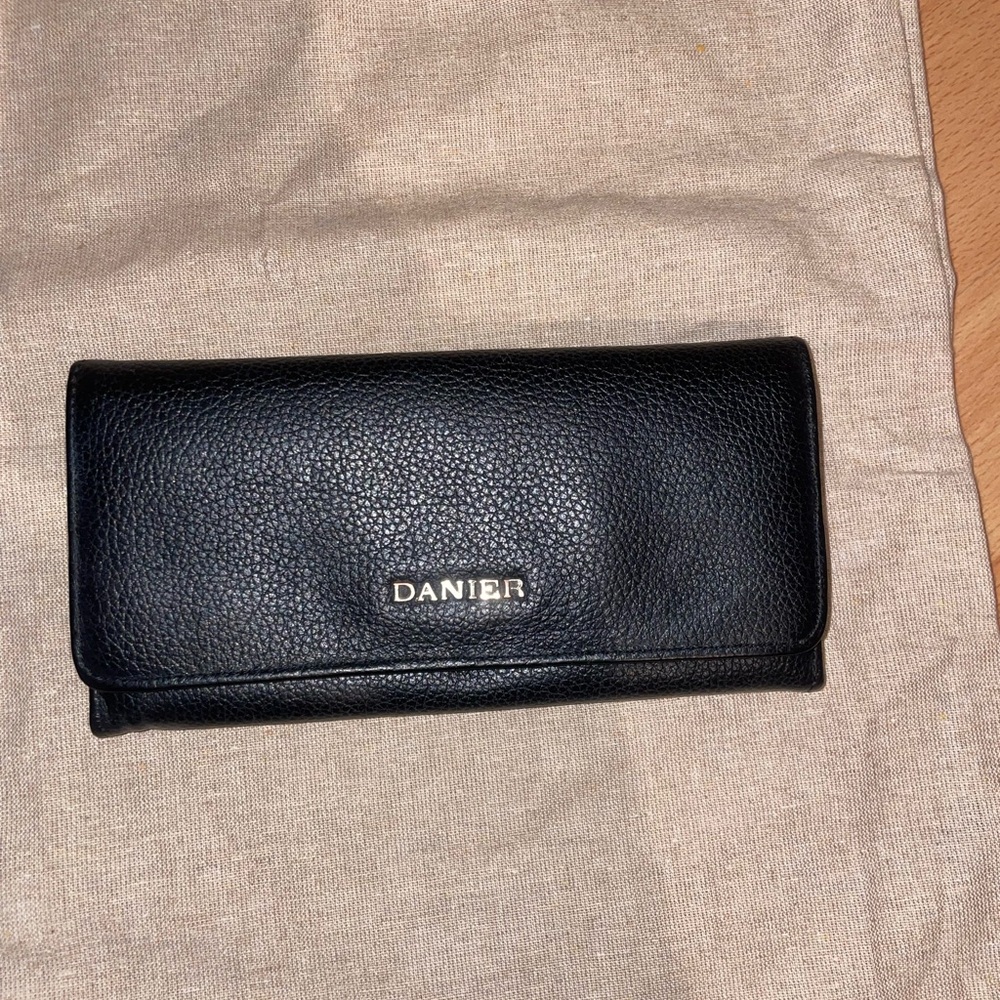 Danier Classic Black Leather Clutch